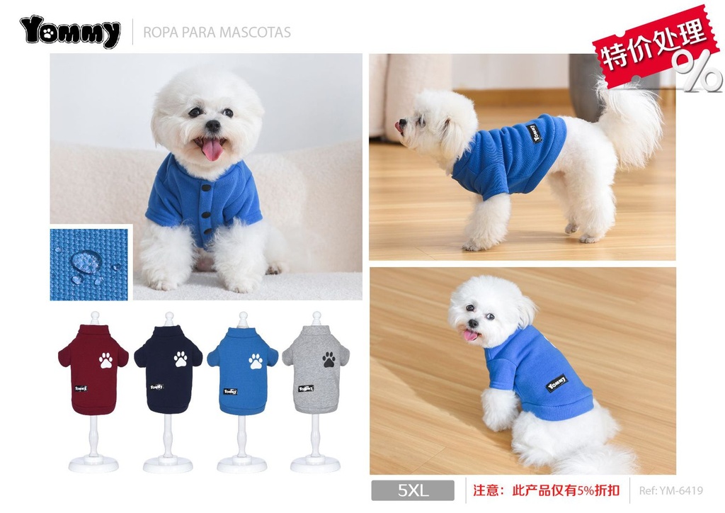 Sudadera para perro 5XL - Ropa para mascotas