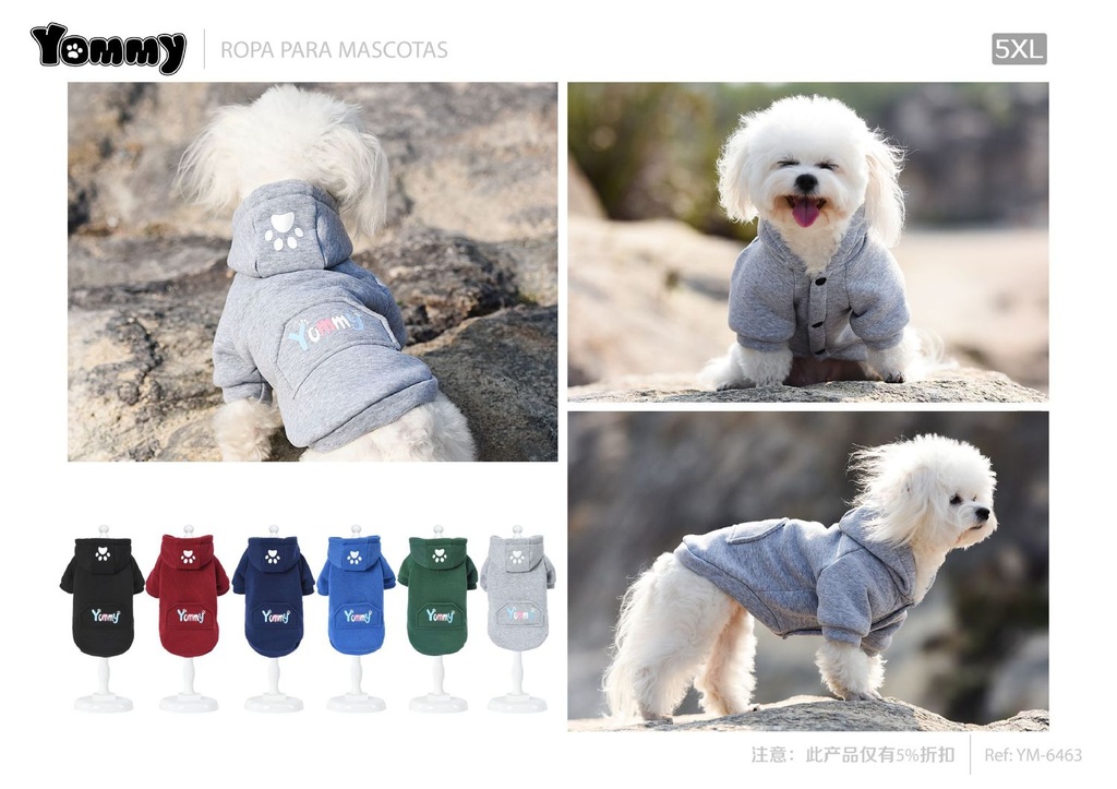 Sudadera con huella para perro 5XL