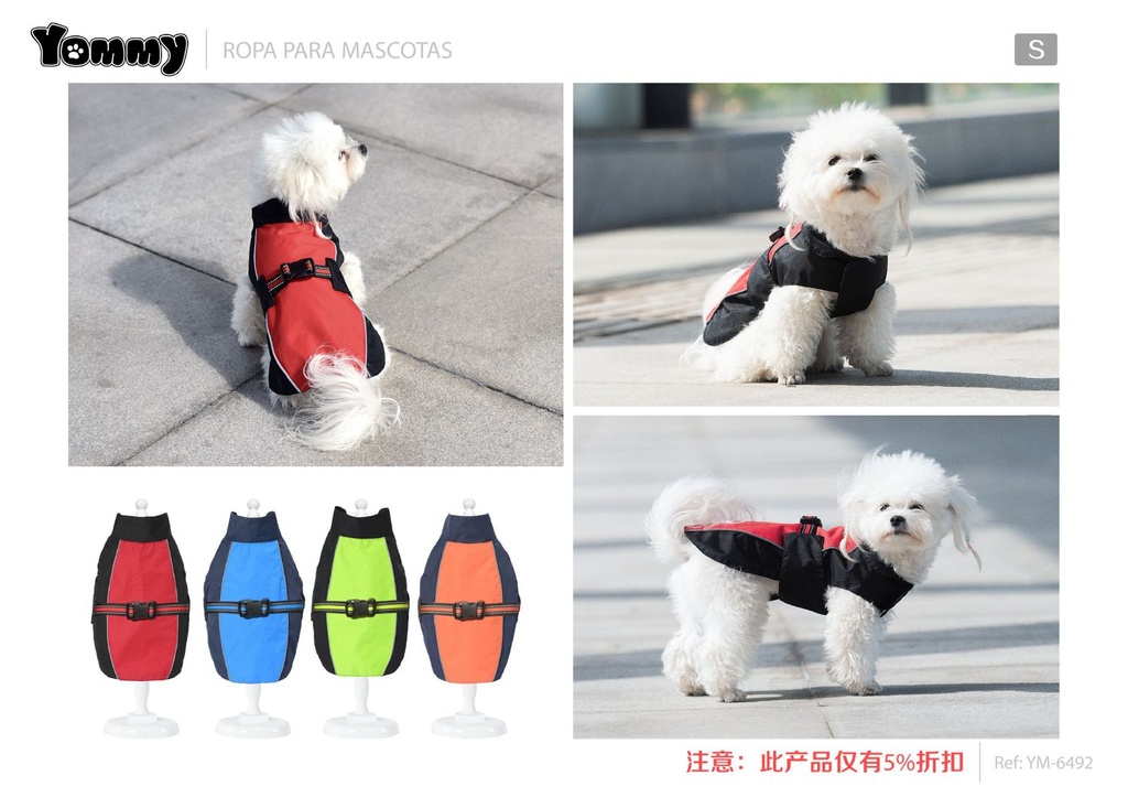 Impermeable para perros S para mascotas