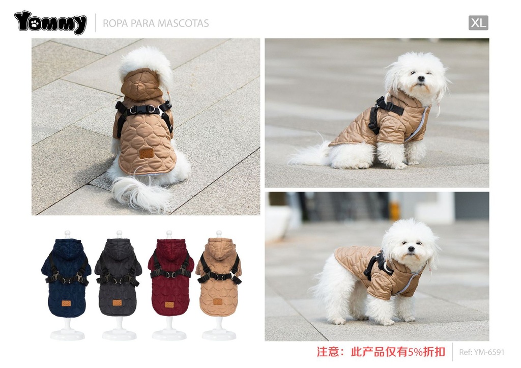 Ropa anorak para perros XL - Vestimenta para mascotas
