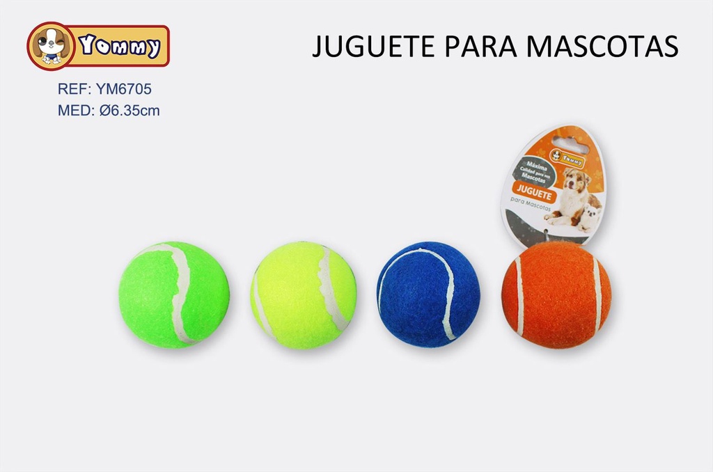 Juguete para mascotas 6.35cm pelota de goma con silbato