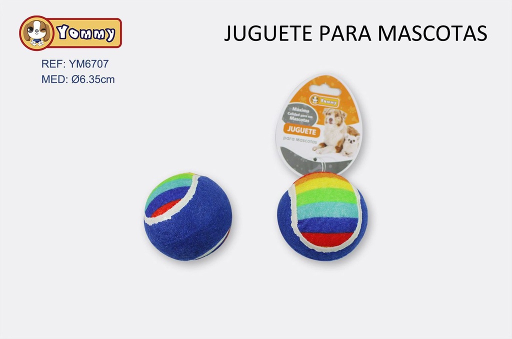 Juguete para mascotas pelota de tenis con sonido 6.35cm