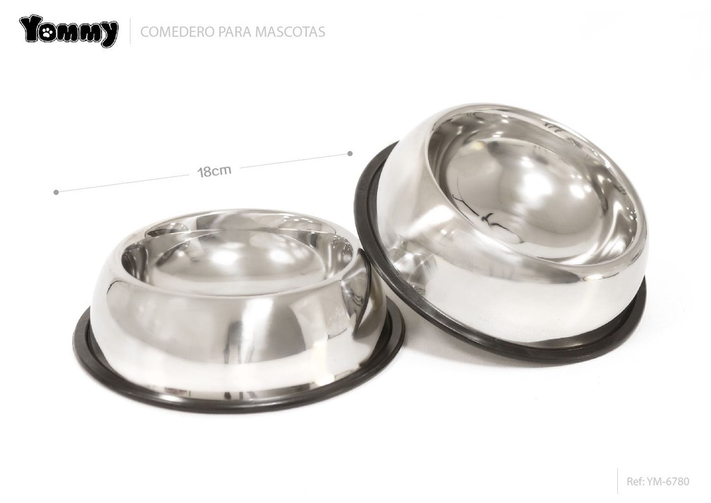 Cubierto semicircular para perros 18cm - Placa de acero inoxidable