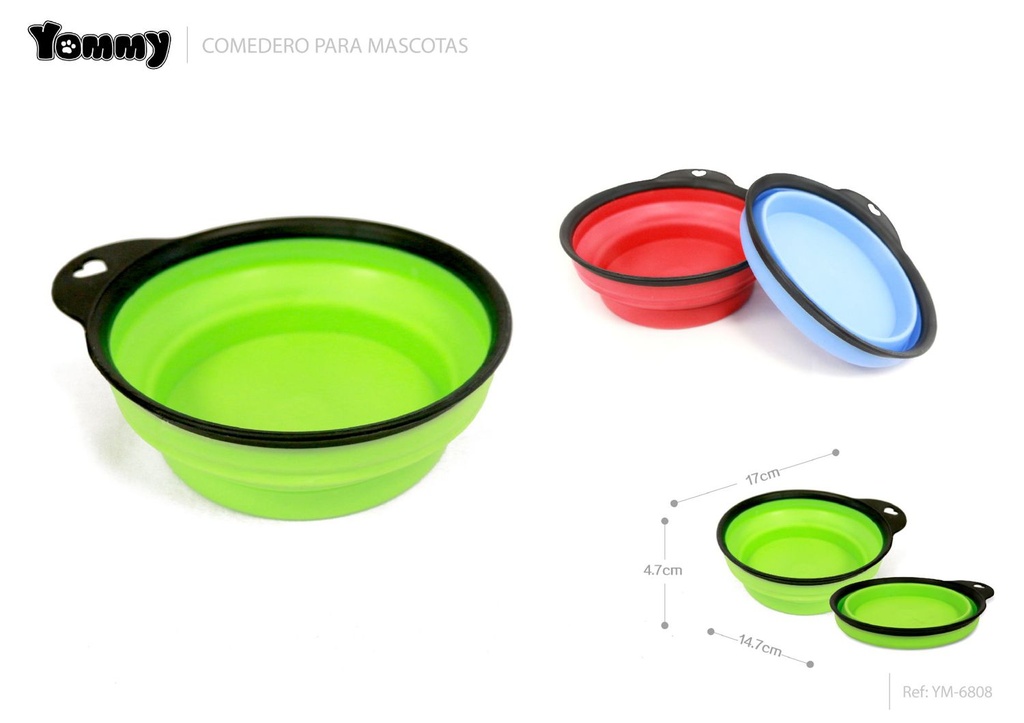 Comedero plegable para perros de viaje 17x14.7x4.7cm - Accesorios para mascotas