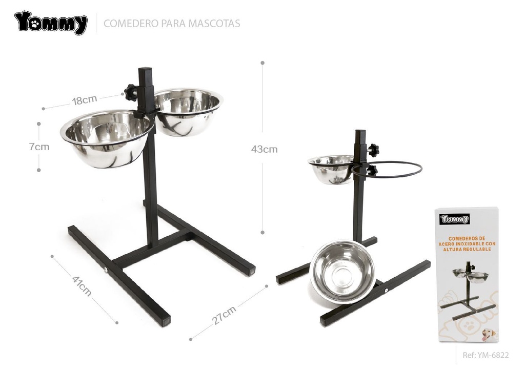 Comedero para mascotas Φ18*7(41*27*43)