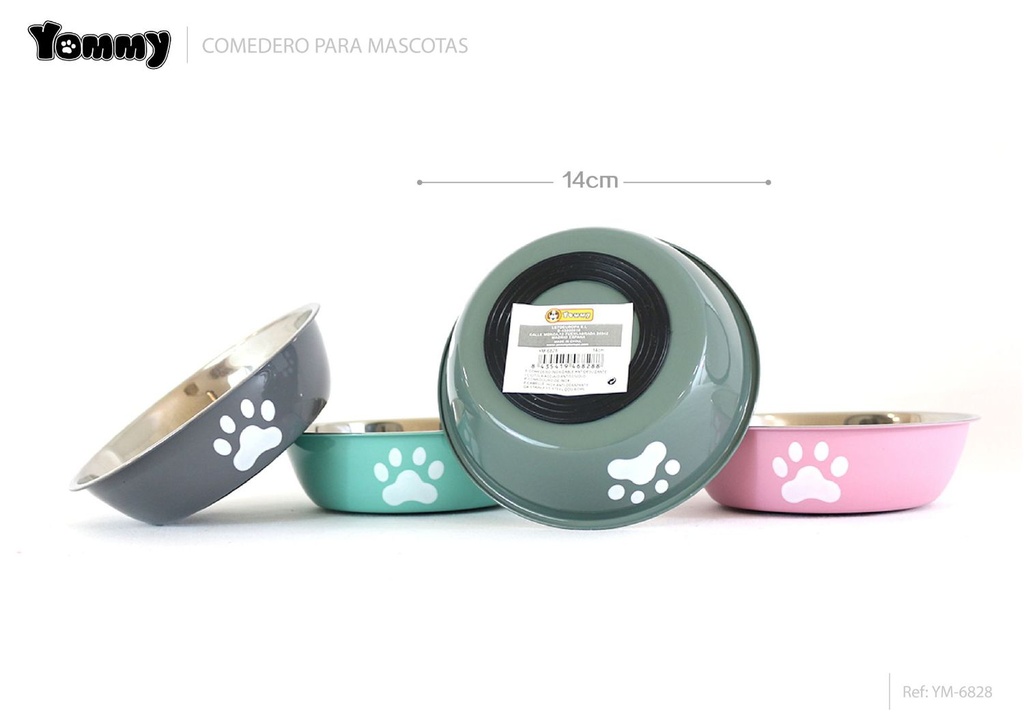 Comedero antideslizante para mascotas 14cm