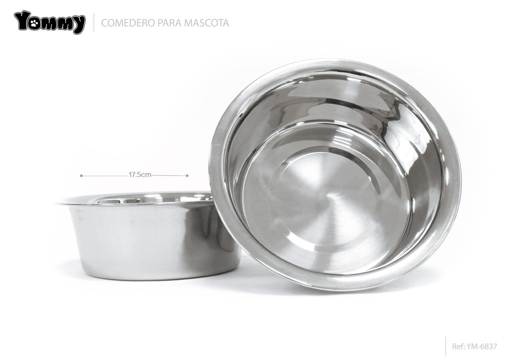 Comedero de acero inoxidable 17.5cm - Accesorios para perros