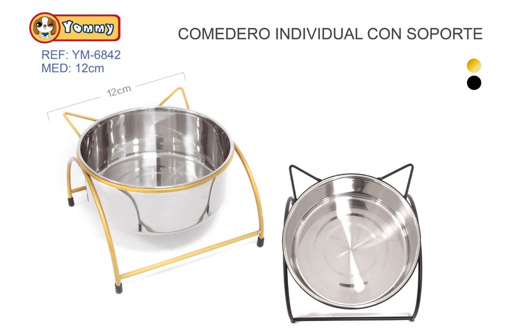 Cuenco individual con soporte 12cm para mascotas