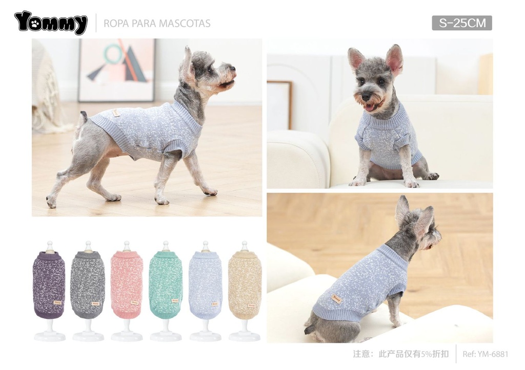 Jersey para mascotas talla S 25cm para ropa y accesorios de invierno