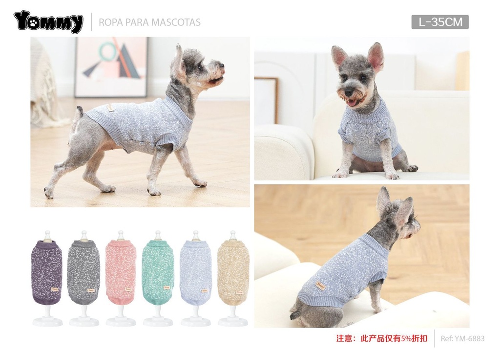 Jersey para mascotas L 35 cm - Suéter de diseño para animales