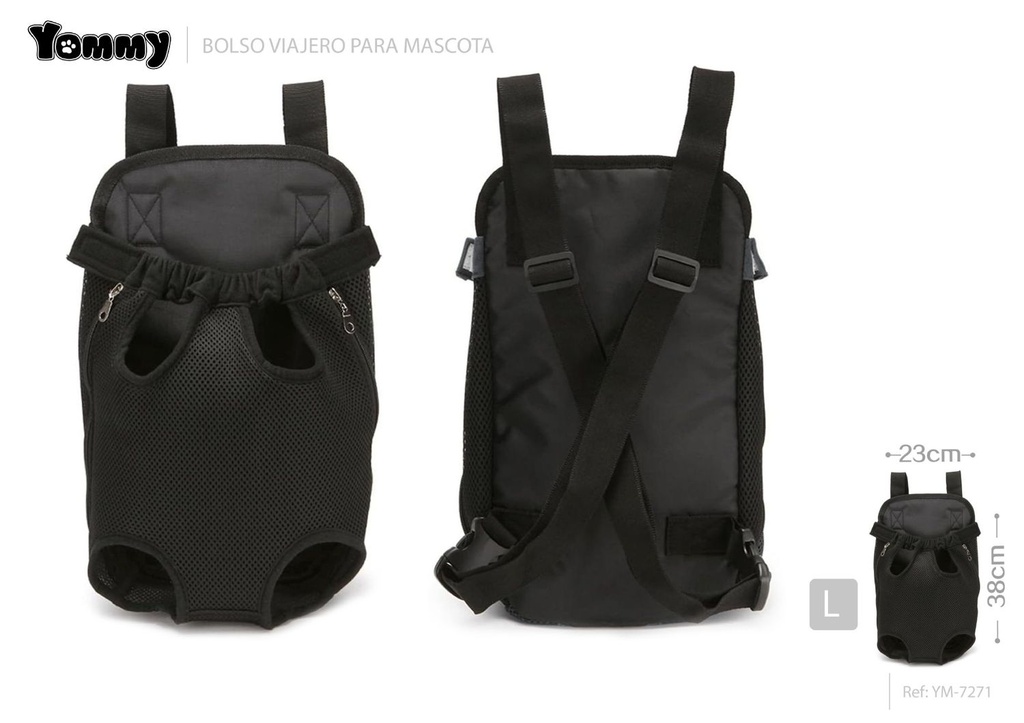 Bolso de viaje para mascotas tamaño L 38x23 cm - Artículos para mascotas