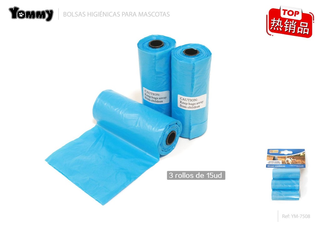 Bolsitas higiénicas para mascotas color sólido 3 x 15 - Accesorios para mascotas
