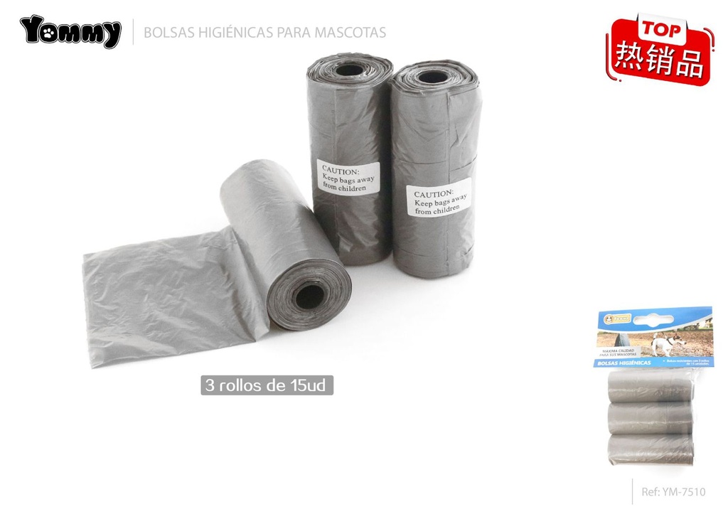 Bolsitas higiénicas para mascotas color sólido 3 x 15 - Accesorios para mascotas