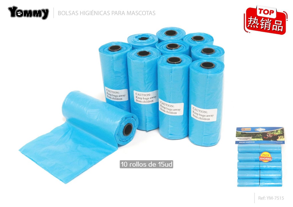 Bolsitas higiénicas para mascota 10x15cm para recogida de desechos