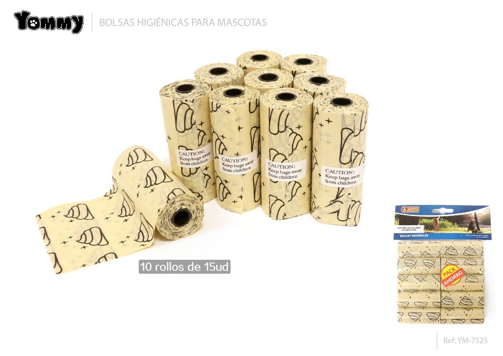 Bolsa de excrementos amarilla 10*15 - Accesorios para mascotas