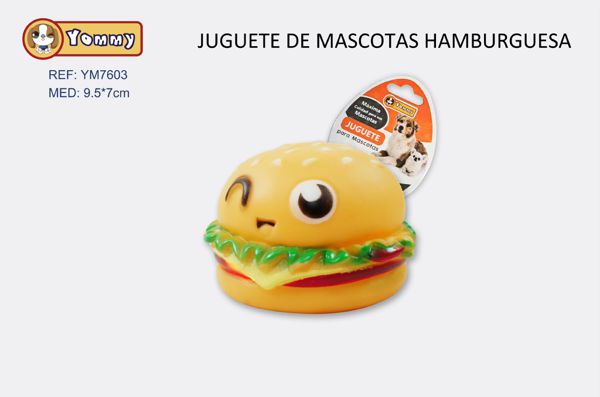 Juguete de mascotas en forma de hamburguesa 9.5x7cm para perros