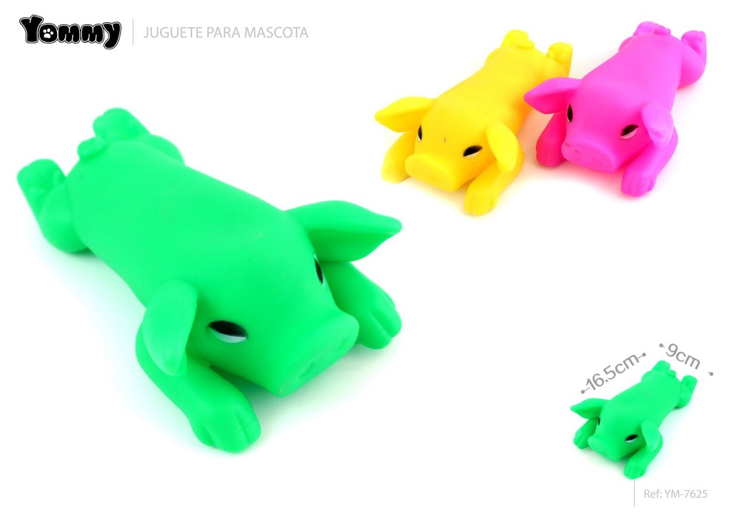 Juguete de goma en forma de cerdo para mascotas 16.5x9x5cm - Juguete