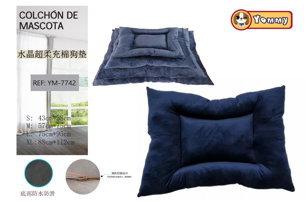 Cuna para perros antideslizante set de 4 piezas azul oscuro