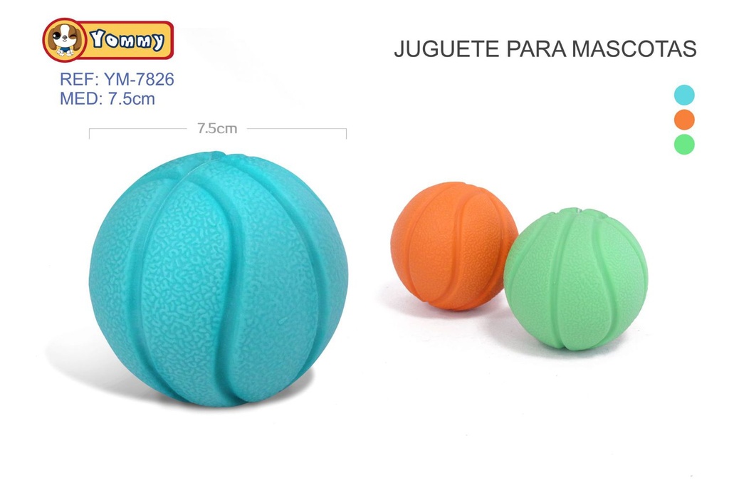 Juguete para mascotas baloncesto TPR 7.5cm