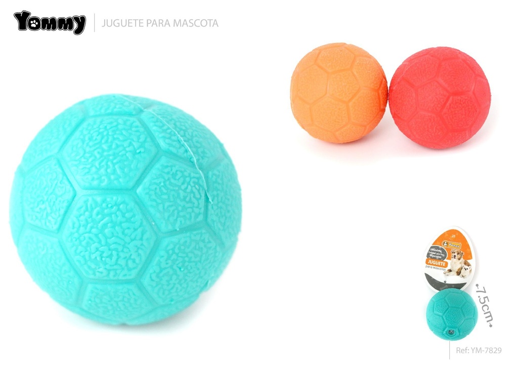Juguete TPR de fútbol con sonido 7.5cm - Accesorios para mascotas