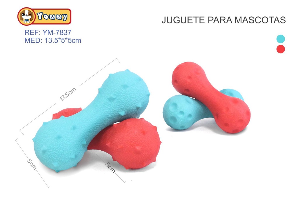 Juguete para mascotas TPR 13.5x5x5cm en forma de barra con sonido