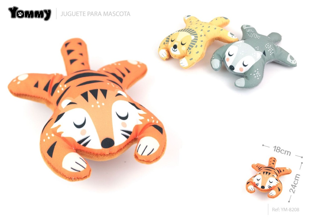 Juguete de tigre de peluche 24x18cm para niños y mascotas