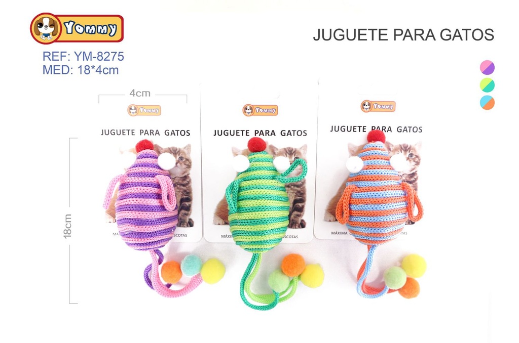 Juguete de cuerda para gato 18*4cm con forma de ratón