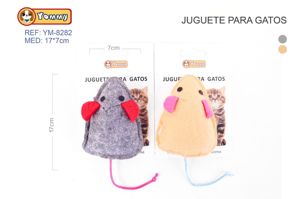 Juguete para gatos ratón de fieltro 17x7cm, accesorios para mascotas