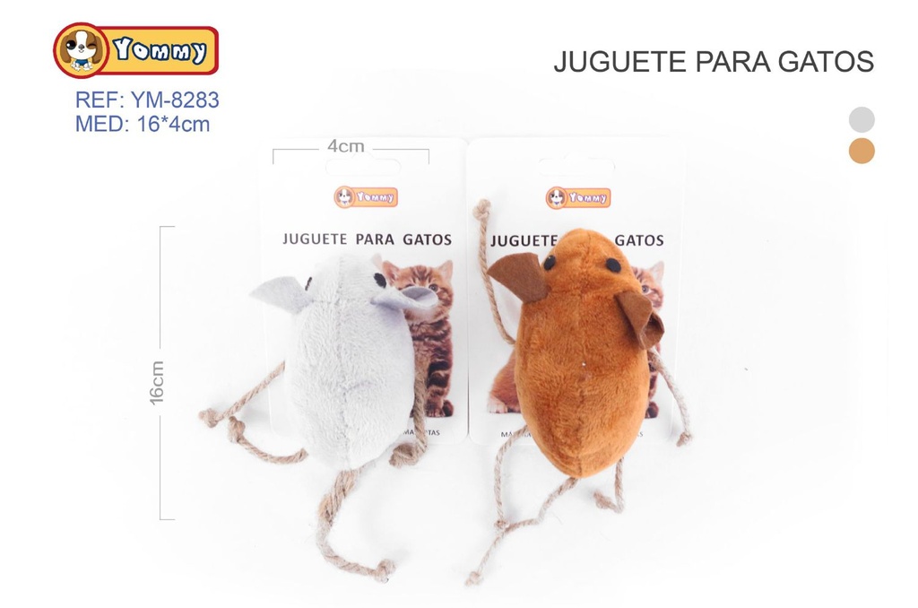 Juguete para gato ratón 16x4cm para entretenimiento de mascotas