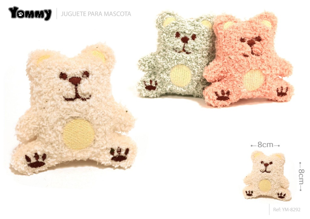 Juguete para gato peluche oso 8x8cm para mascotas