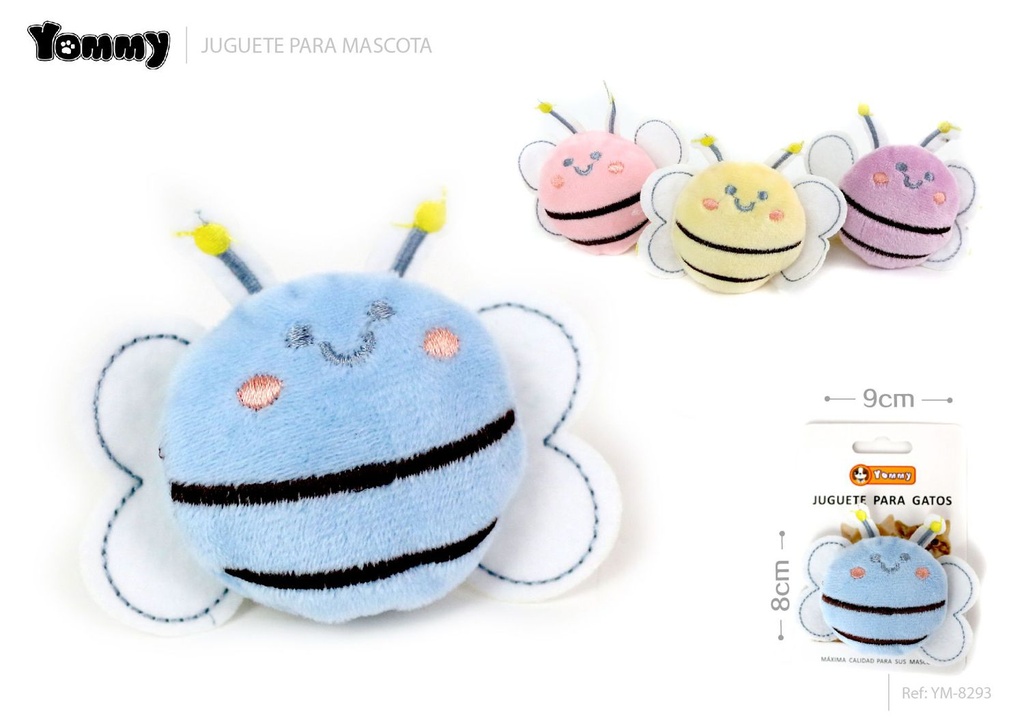 Juguete de peluche para mascotas en forma de abeja 9x8cm