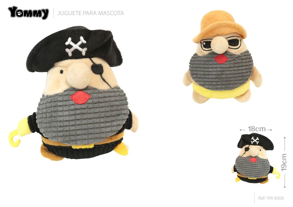 Juguete de peluche pirata 18*19cm para mascotas