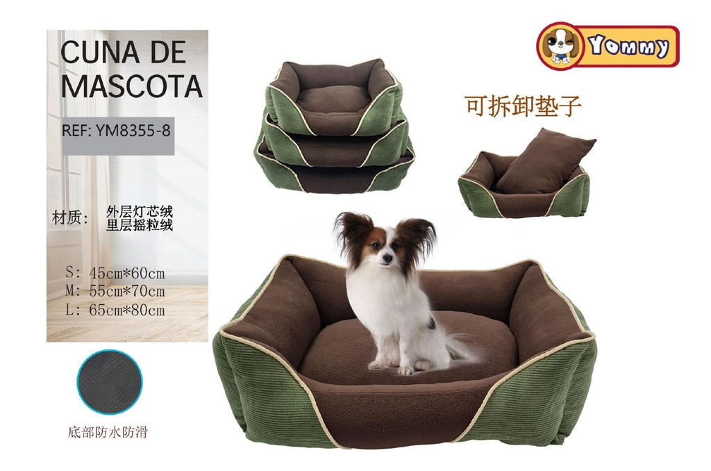Cuna de perro 3 piezas color azul - Camas para mascotas de lujo