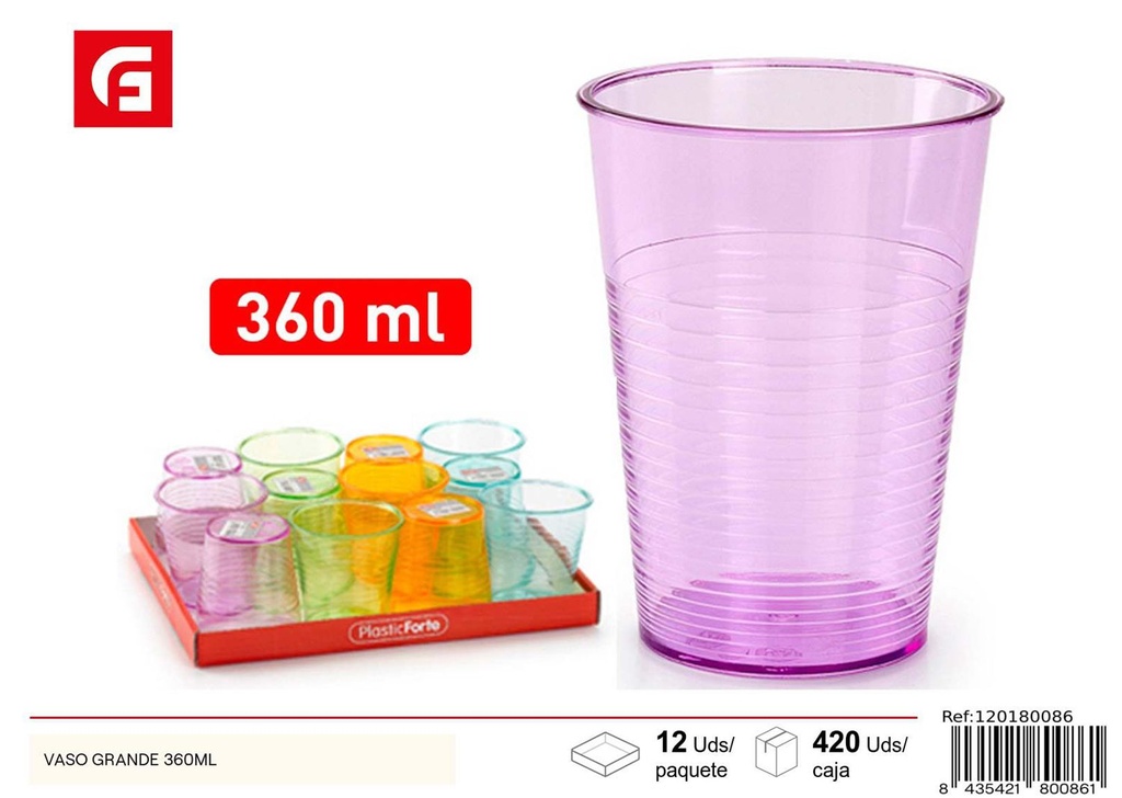 Vaso grande 360ml para bebidas y cocina