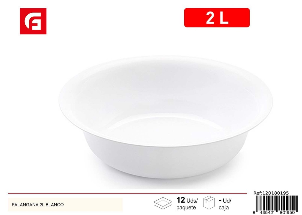 Palangana 2L blanca - Recipiente para lavar