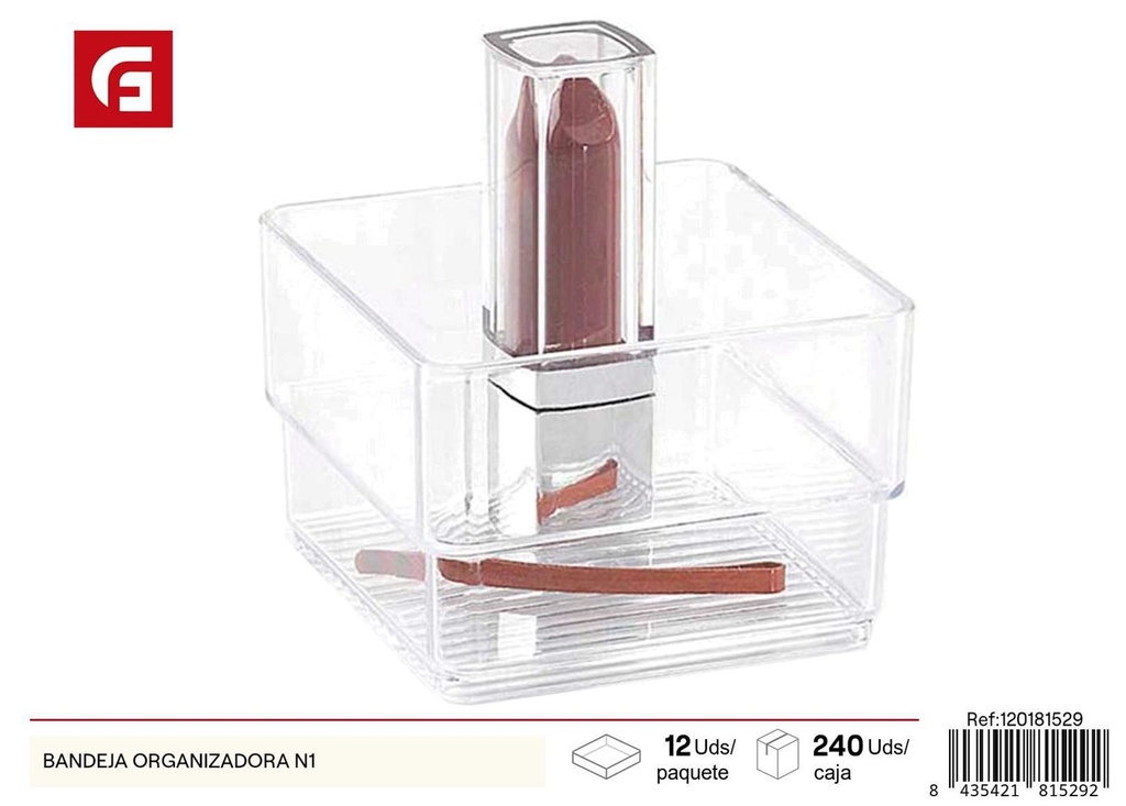 Bandeja organizadora N1 para almacenamiento de maquillaje