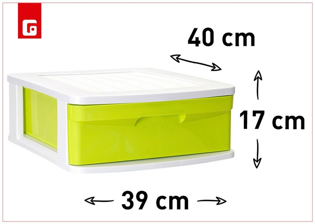 Cajonera de plástico 1 cajón blancolor - Organizadores plásticos