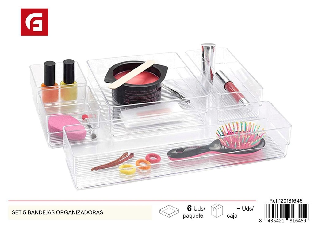 Neceser organizador de maquillaje - 5 bandejas 