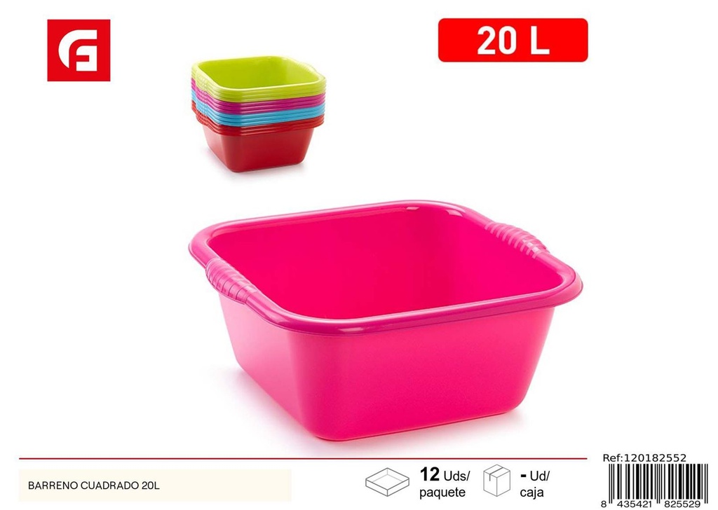 Barreno cuadrado 20L - Plásticos para el hogar