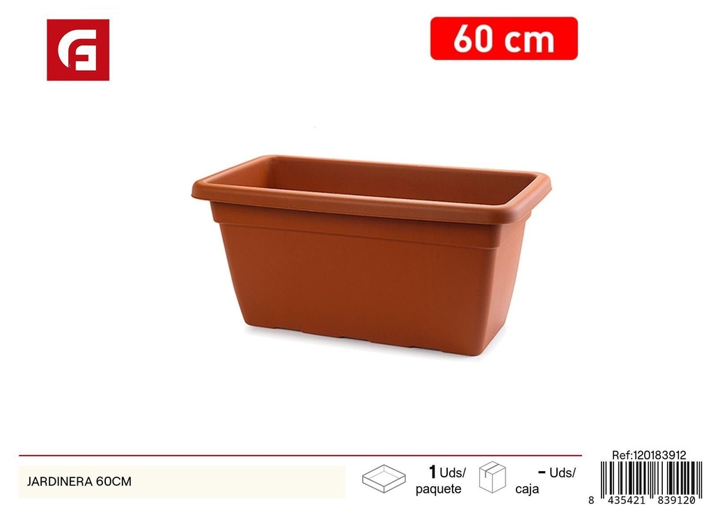 Jardinera de plástico 60cm para plantas y flores