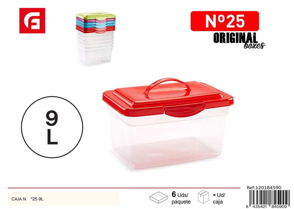Caja de plástico Nº25 9L - Almacenamiento y organización en el hogar