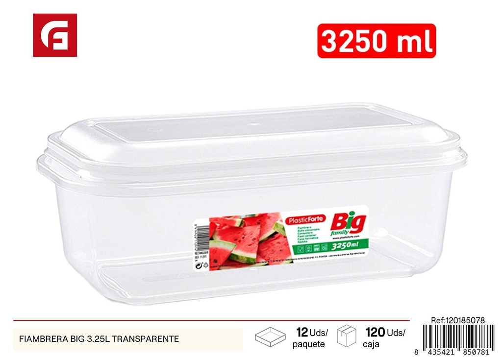 Fiambrera Big 3.25L transparente - Contenedores de alimentos