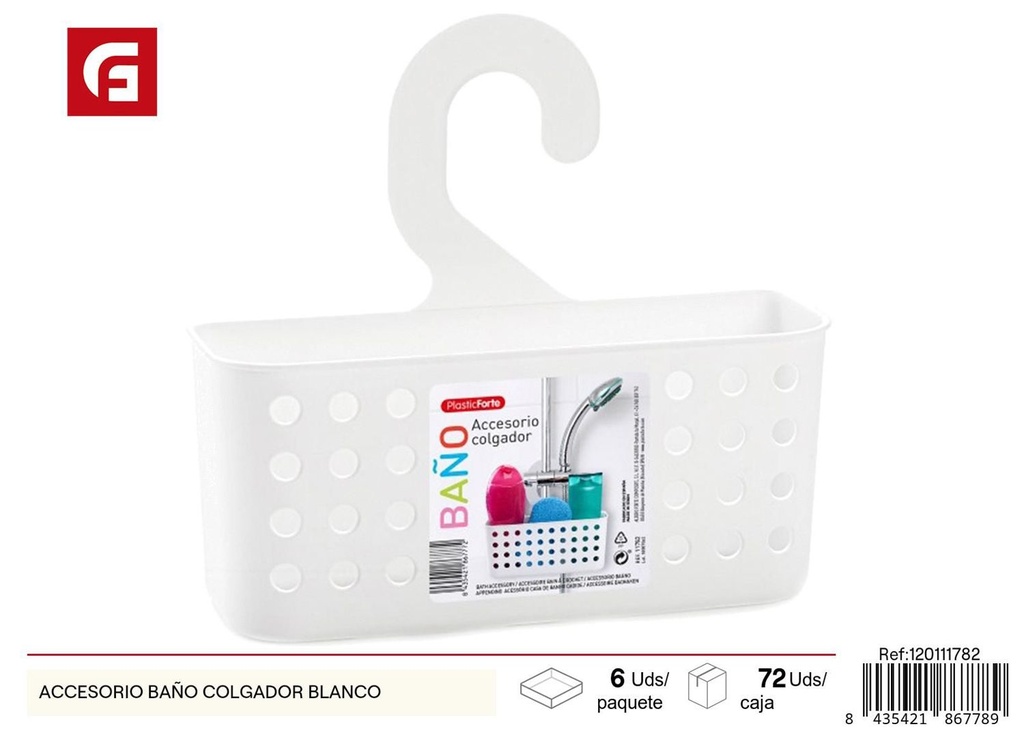 Accesorio baño colgador blanco para organización