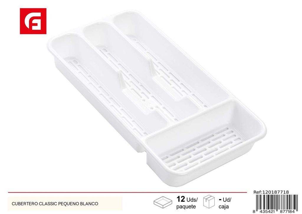 Cubertero pequeño clásico blanco - Utensilios de cocina