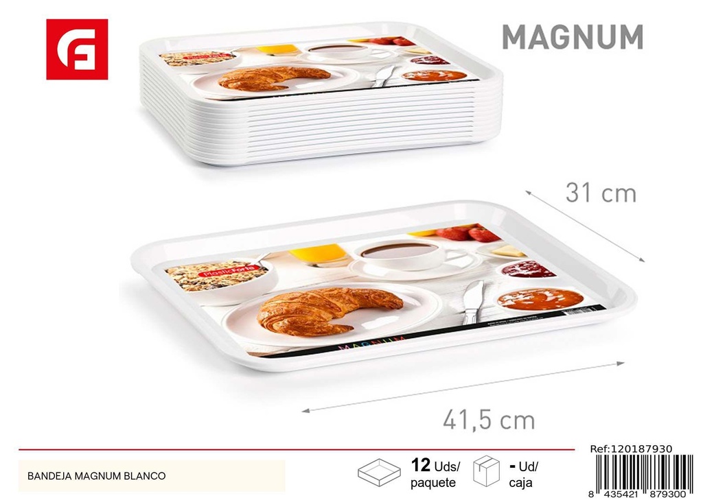 Bandeja magnum blanca - Plásticos de cocina