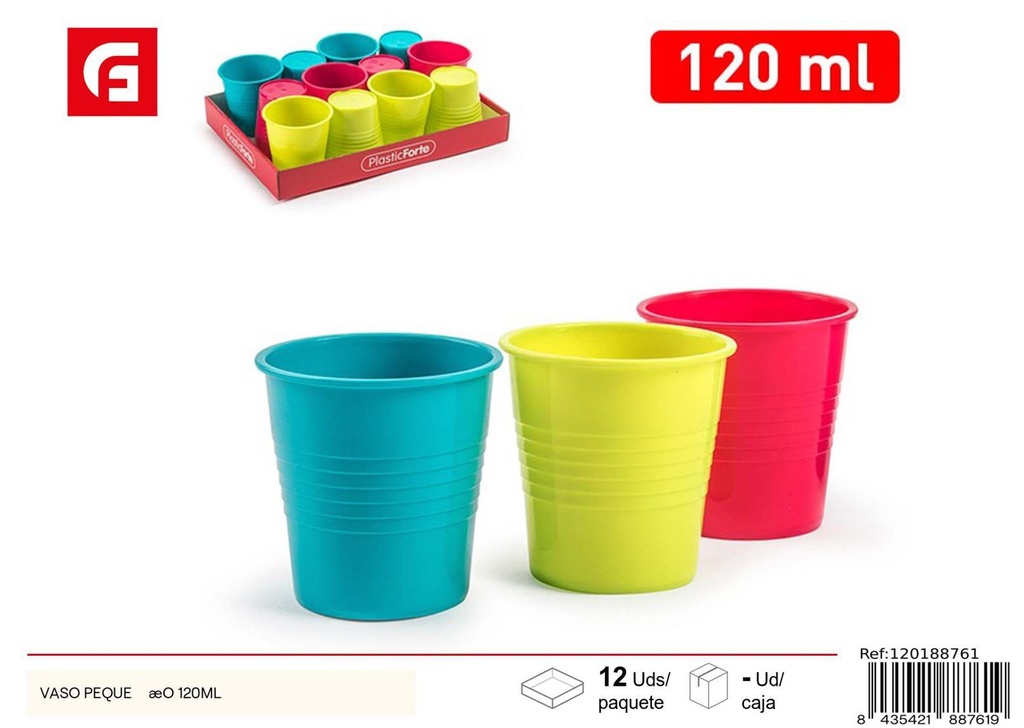 Vaso pequeño de plástico 120ml para bebidas y fiestas