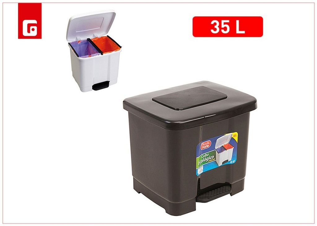 Cubo de basura con pedal gris oscuro 21L