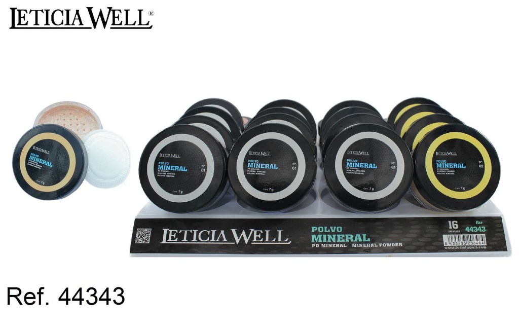 Polvo mineral compacto Leticia Well 16/u para maquillaje