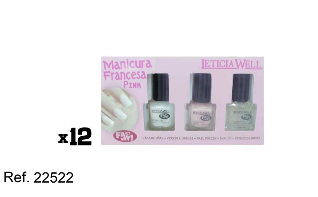 Manicura francesa rosa 12/u LW 22522 para uñas