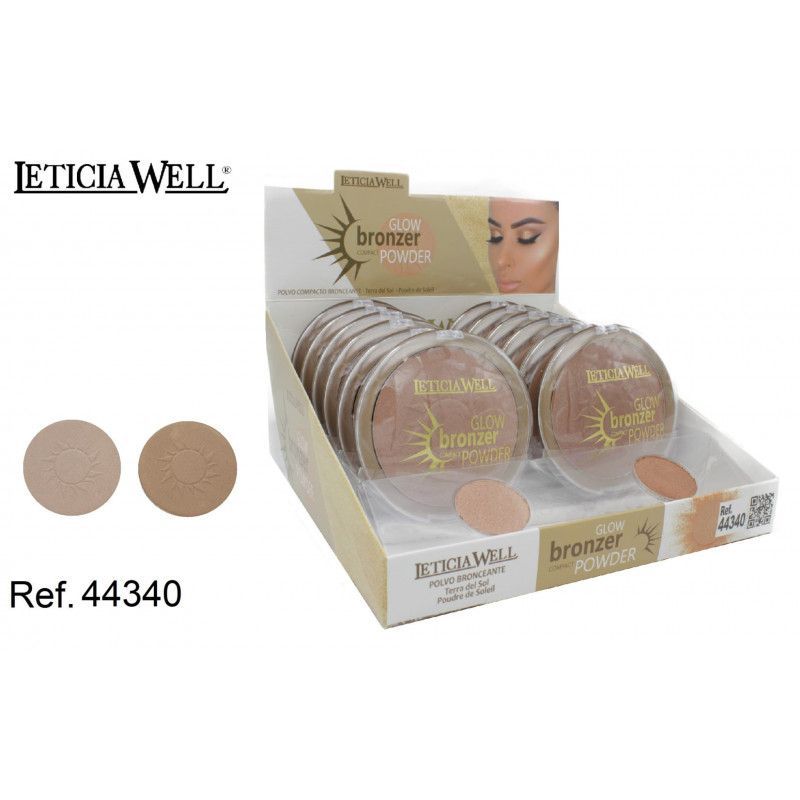 Polvo compacto bronceante 12/u Leticia Well para maquillaje